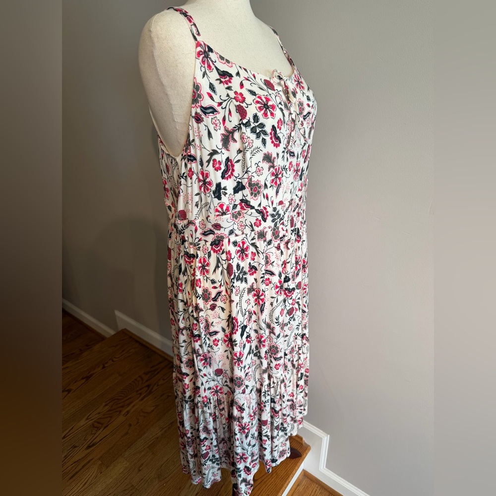 NWT Torrid Supersoft Floral Ivory Tie Front Midi Dress -Torrid Size 3 (22-24,3X) - Picture 6 of 16